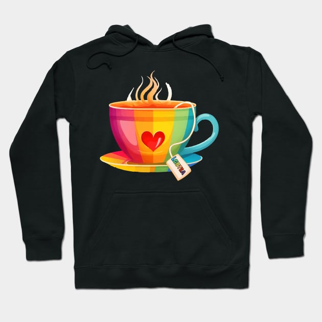 Proud LGBTQ gay pride tea drinker Rainbow Colored Tea Cup LGBTea Hoodie by star trek fanart and more